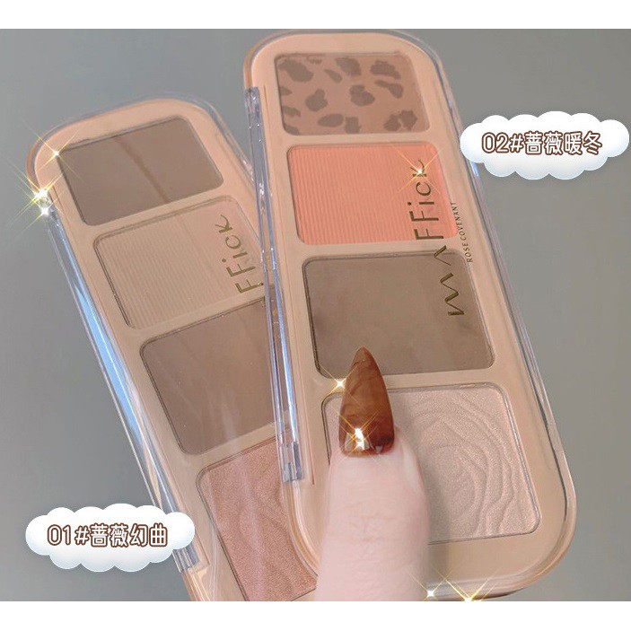 Phấn Tạo khối Bắt Sáng Maffick Rose Covenant 4 ô tiện dụng - Phấn tạo khối nội địa Trung mã MF074 | BigBuy360 - bigbuy360.vn