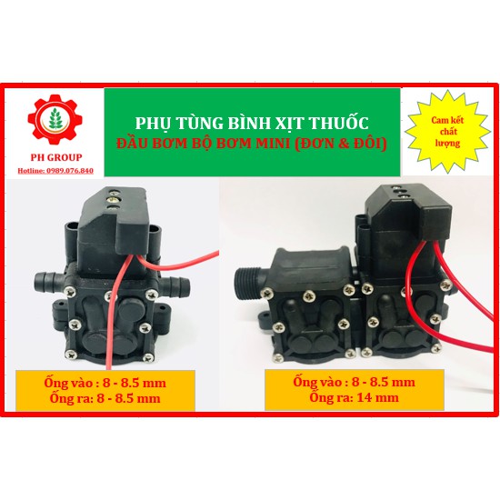 Đầu bơm dùng cho máy bơm mini rửa xe, phun sương