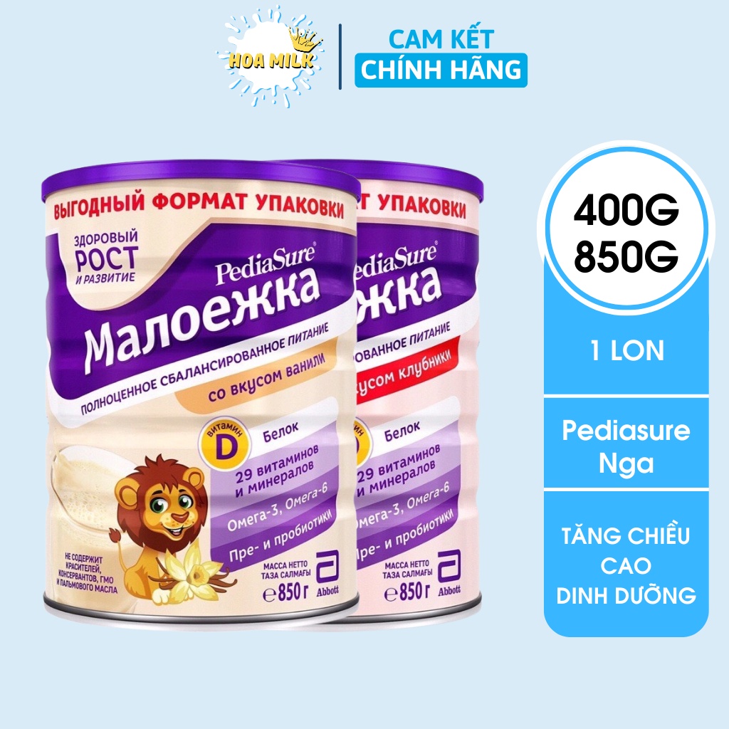 Sữa bột Pediasure Nga, sữa tăng chiều cao cho bé, bổ sung dinh dưỡng 850g - Hoa Milk
