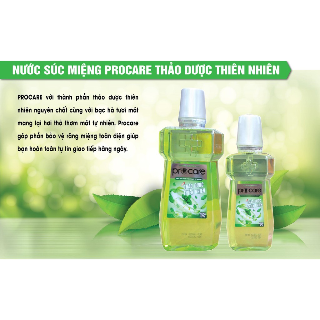 [Giá từ nhà máy] Nước súc miệng Thảo dược thiên nhiên Procare 250ml