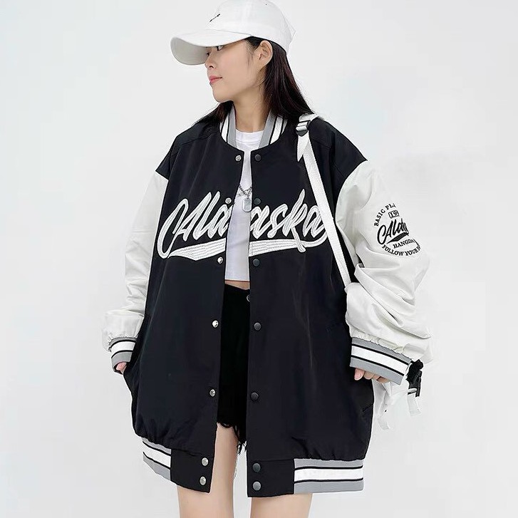 Áo Khoác Nữ, Áo Bomber Gió CA Phối Tay 2 Lớp Siêu Dày Dặn Hàng Loại 1-Freesize