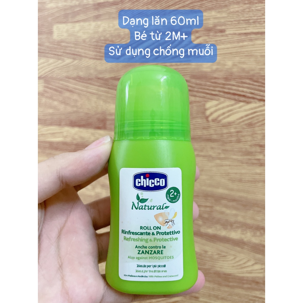 Xịt chống muỗi Chicco, kem chống muỗi Chicco, lăn chống muỗi Chicco cho bé từ 2 tháng