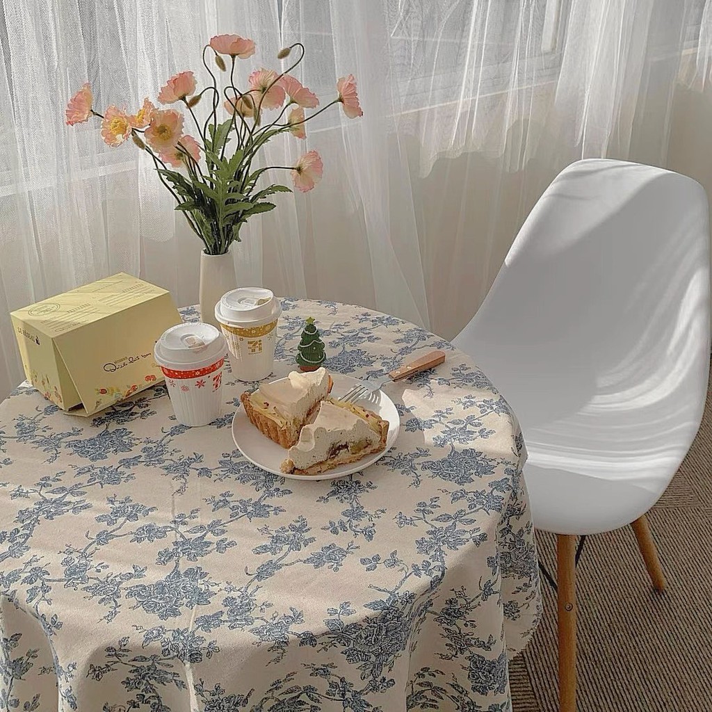Khăn trải bàn hoa vintage trang trí, thảm picnic chụp ảnh