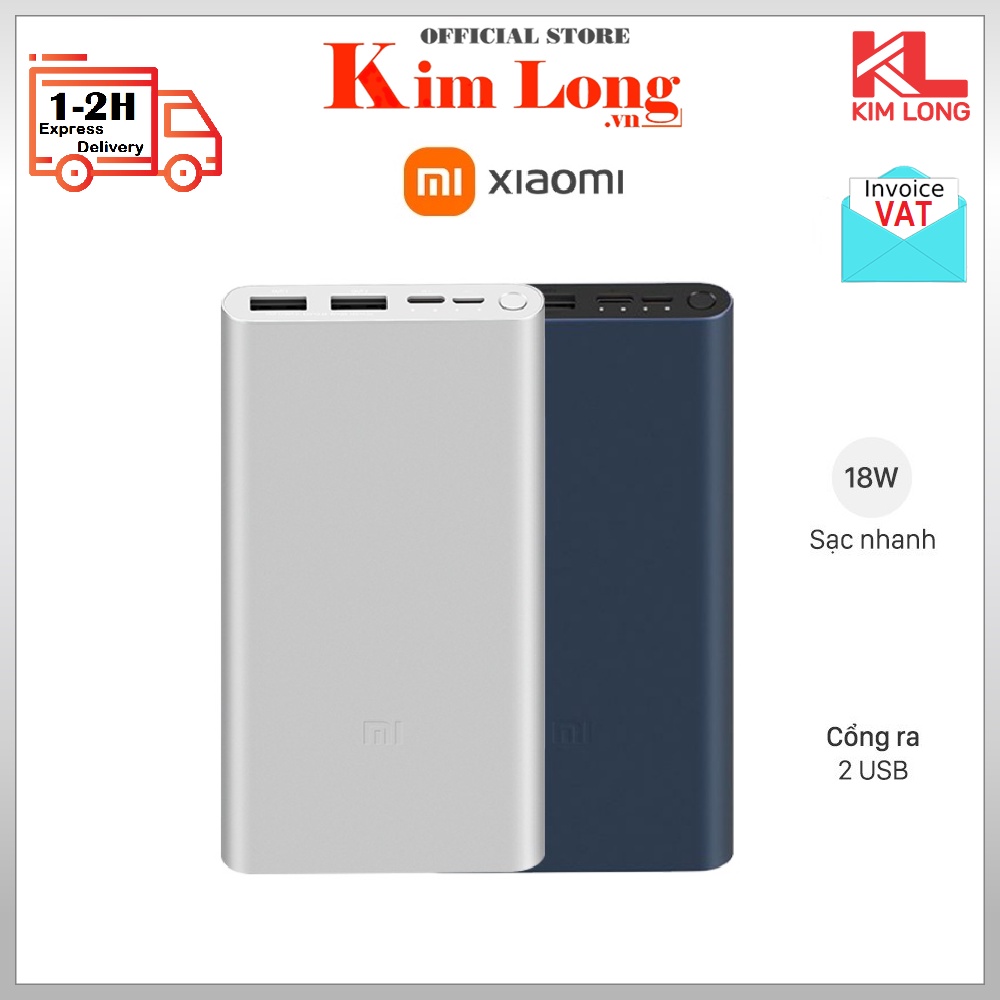 PIN SẠC DỰ PHÒNG XIAOMI 10000MAH GEN 3 SẠC NHANH QC3.0 18W ( Cổng ra USB) - CHÍNH HÃNG DIGIWOLRD
