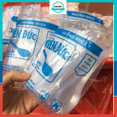 Thìa nhựa, muỗng nhựa Tiên Đức thìa xôi dùng 1 lần loại 11cm LINHMART