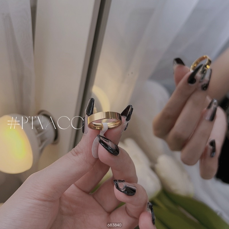 Nhẫn titan bản trơn đơn giản, nhẫn basic mang hằng ngày .PTNACC.