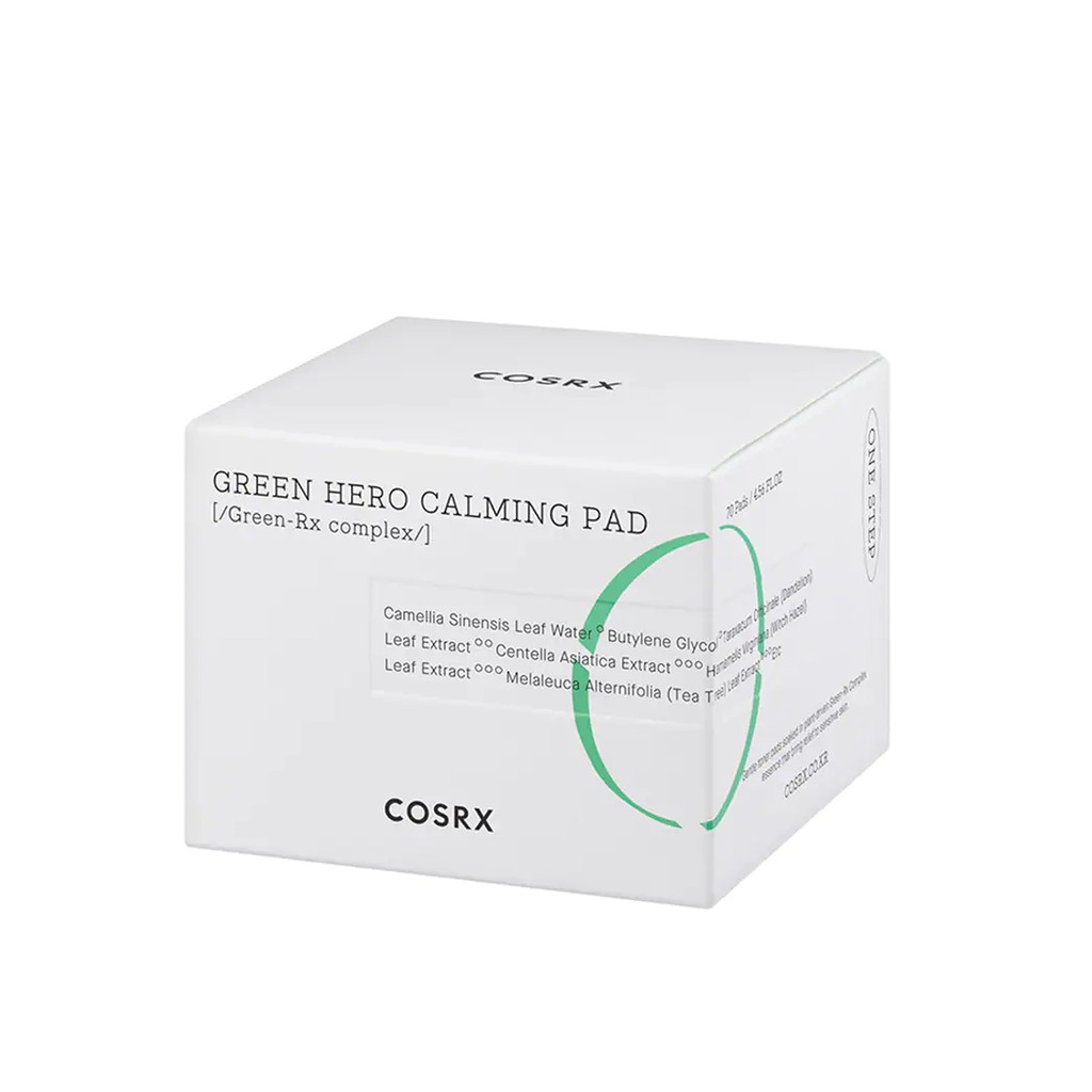 Bông Tẩy Tế Bào Chết Cosrx One Step Green Hero Calming Pad Làm Dịu 70 Miếng