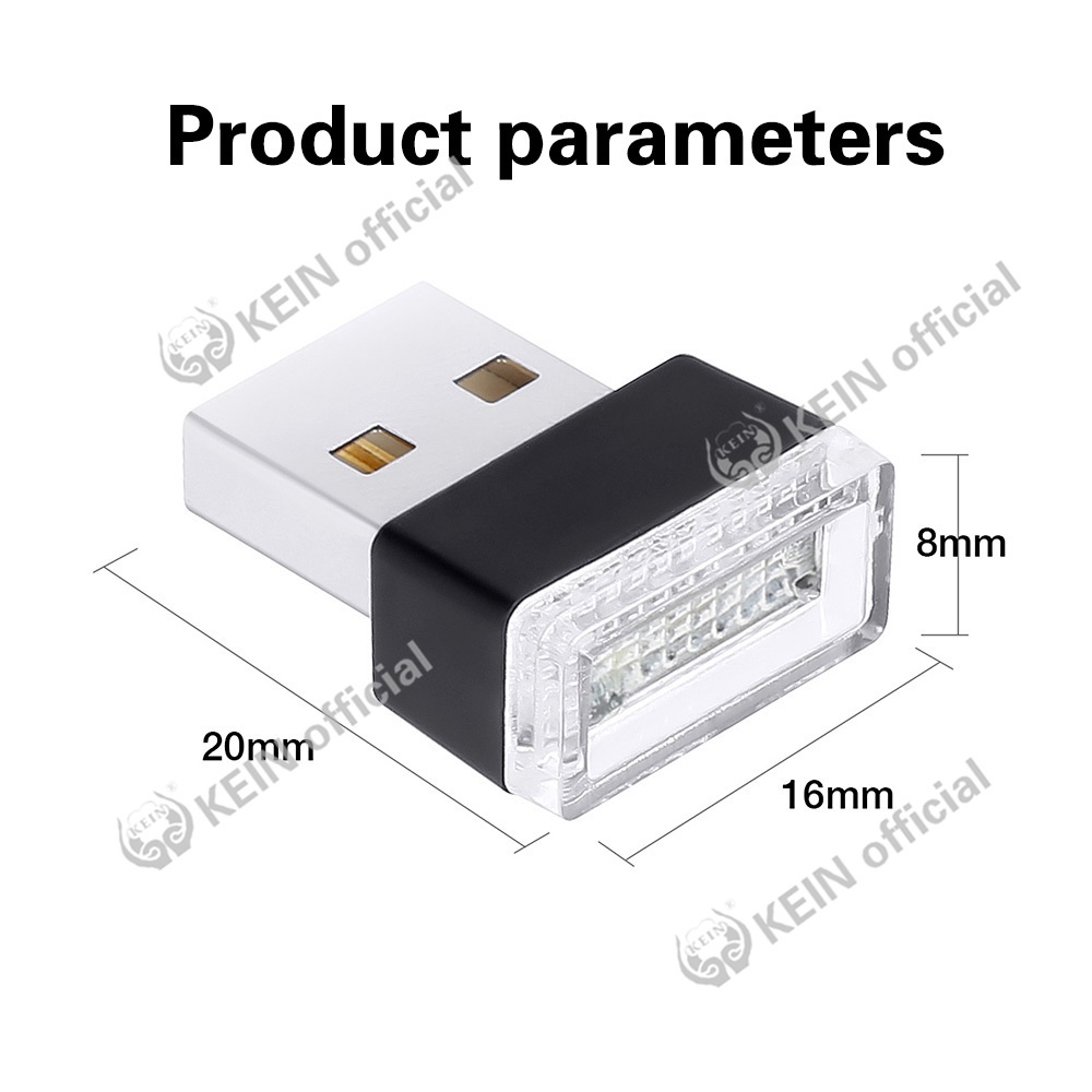 KEIN 2020 Xe Mới Nội Thất Đèn Usb Đèn Khí Quyển Nhỏ USB Bộ Phận Ô Tô Trang Trí Khẩn Cấp Đèn LED Ban Đêm Đèn trang trí động cơ xe điện thoại di động Đèn ngủ khẩn cấp