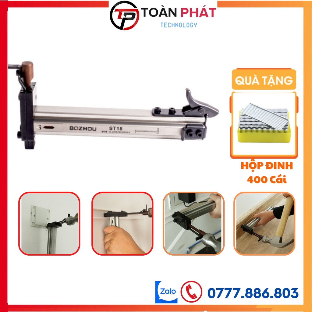 Dụng cụ đóng đinh st18- st18b tặng kèm hộp đinh, Búa đóng đinh bê tông tiện lợi cho dân kỹ thuật xây dựng sửa chữa