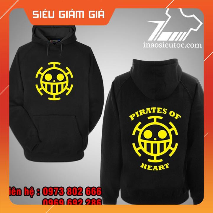 BÁN CHẠY - Áo Hoodie đen logo Law One Piece đẹp rẻ chất lượng