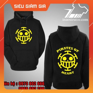 [SIÊU RẺ] Áo Hoodie đen logo Law One Piece đẹp rẻ chất lượng