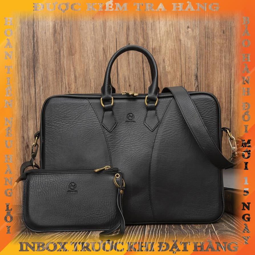 Túi xách công sở Hanama SG 1911 Chống nước Tặng ví, BẢO HÀNH DA 18 THÁNG thaoao
