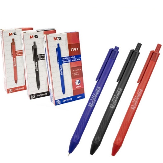 Bút bi mực dầu ngòi 0.5mm M&amp;G - ABPW3078/ ABPW3079 mực xanh,đen,đỏ (1cây)