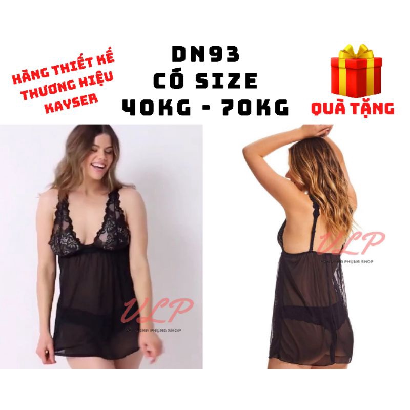 [BIGSIZE_70KG]_DN93_Váy ngủ Voan Lụa ren sexy cao cấp - Kayser