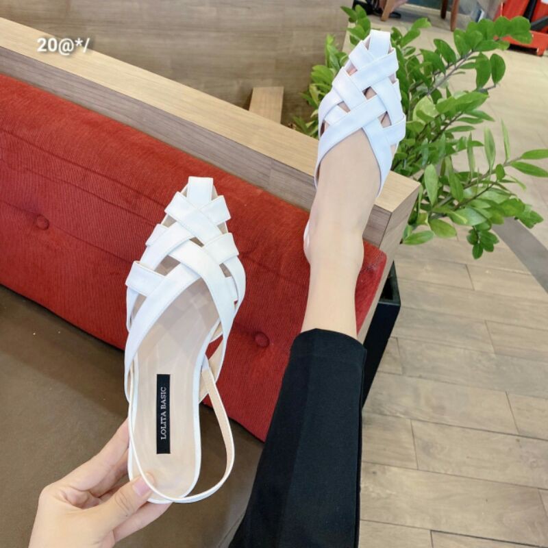 sục quai hậu - sandal rọ dây đan - sofia shoes