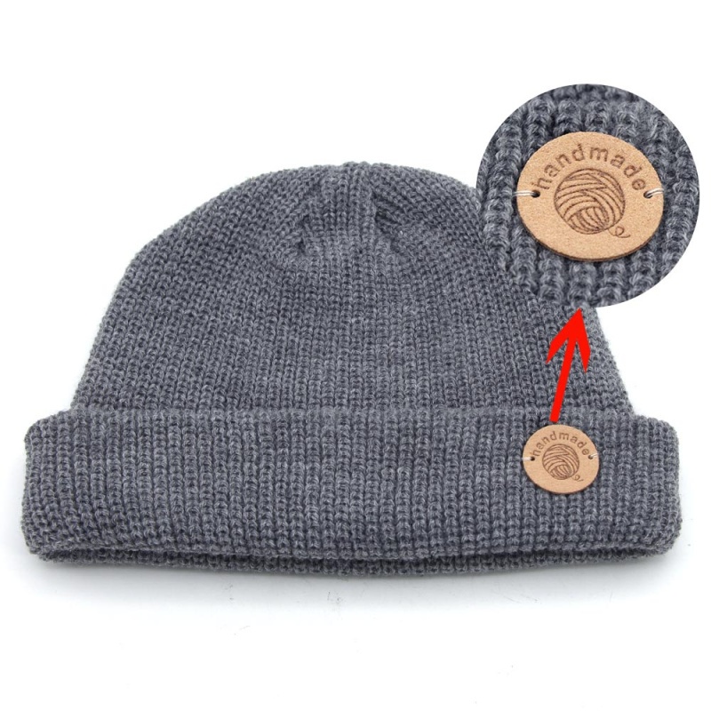 Set 50 Nhãn Da Hình Tròn Dùng Để Trang Trí Quần Áo / Mũ Dệt Kim Cho Bé