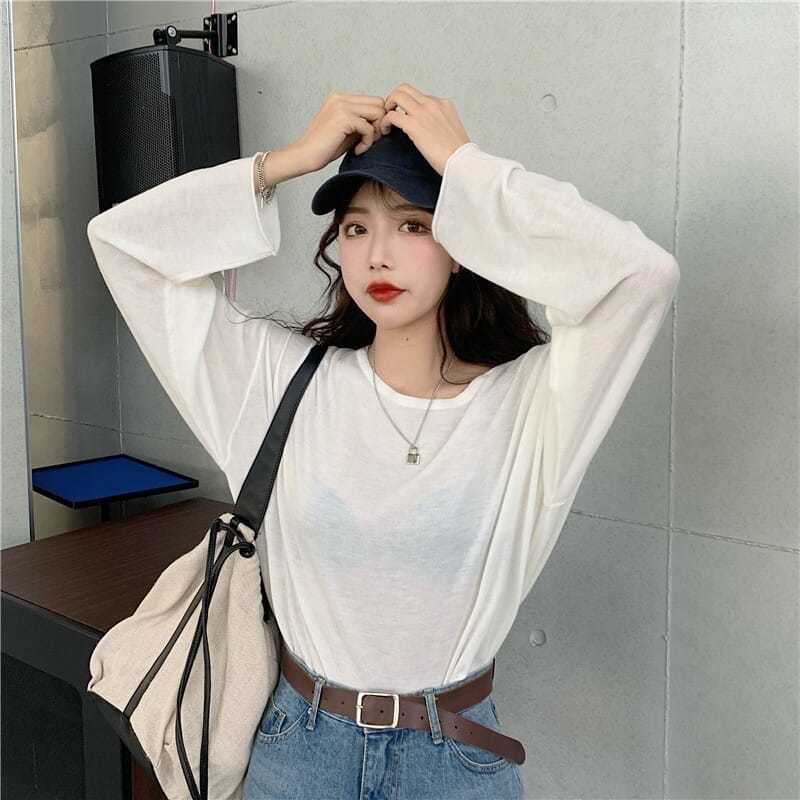 Áo Thun Nữ Dài Tay Dáng Rộng Suông | BigBuy360 - bigbuy360.vn