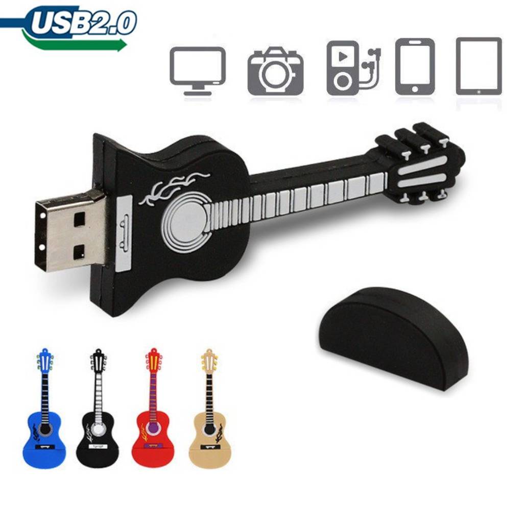 Phim hoạt hình USB U Disk 2.0 Nhạc cụ Piano Ghi chú Guitar 512G / 1tb / 2tb U Disk