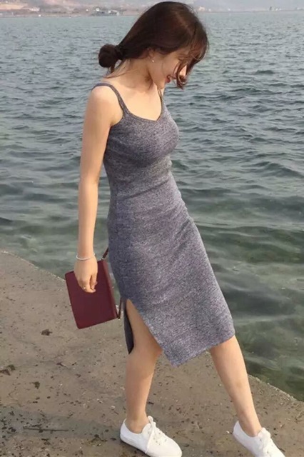 Váy Body 2 Dây Xẻ Đùi 🌸 Hàng Đẹp 🌸 VD01 | BigBuy360 - bigbuy360.vn