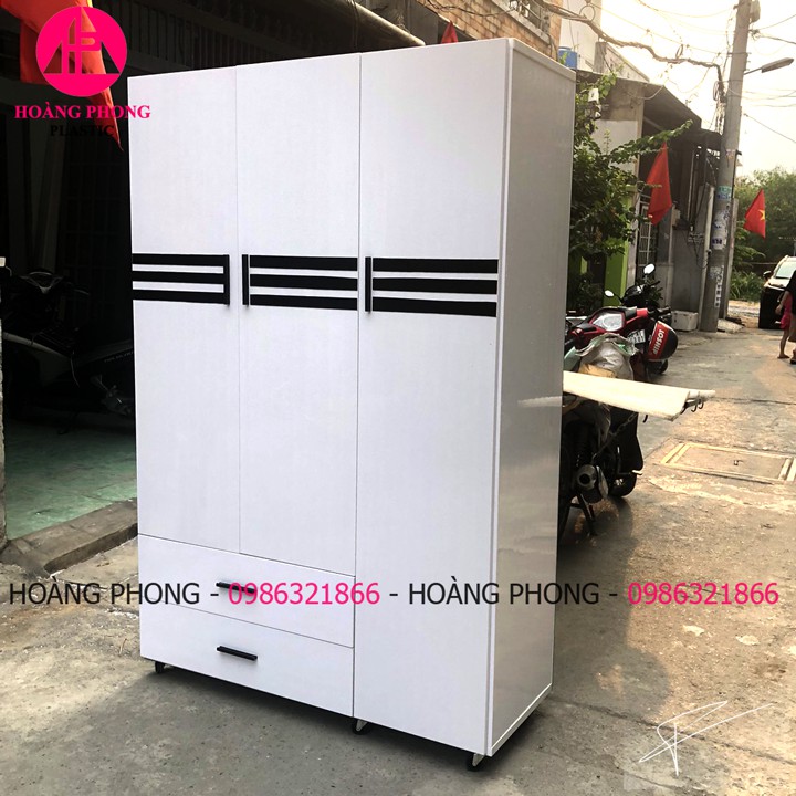 Tủ nhựa đài loan 3 cánh ĐẸP (1M23 X 1M85) Miễn phí vận chuyển tủ quần áo bảo hành 2 năm