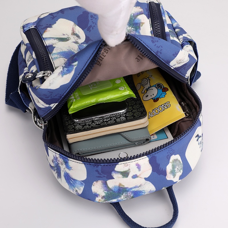 Balo Vải Oxford Mini Họa Tiết Hoa Phong Cách Mới Cho Nữ