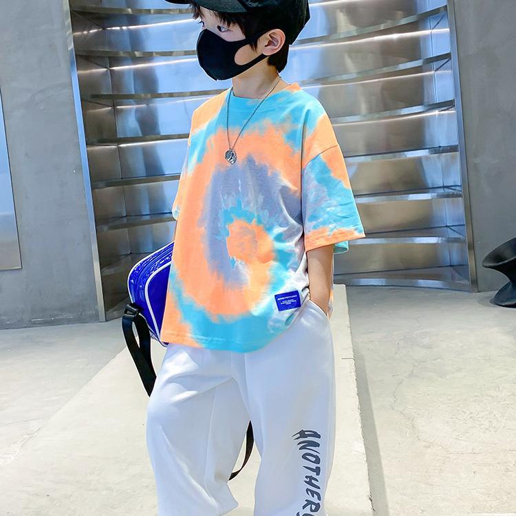 Áo Thun Tay Ngắn Họa Tiết Tie-Dye Phong Cách Mới Dành Cho Bé Trai