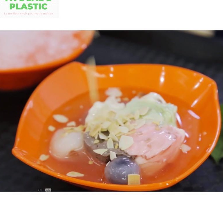 Tô vuông lượn sóng đựng kem,chè,trái cây ,bánh Plan,sữa chua nhựa Melamine