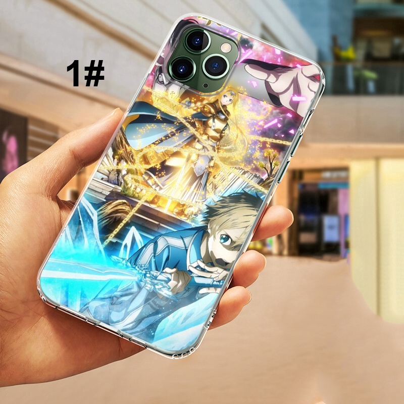 Ốp lưng silicone hoạt hình Sword Art Online cho iPhone XR X Xs Max 8 7 6s 6 Plus 5 5s