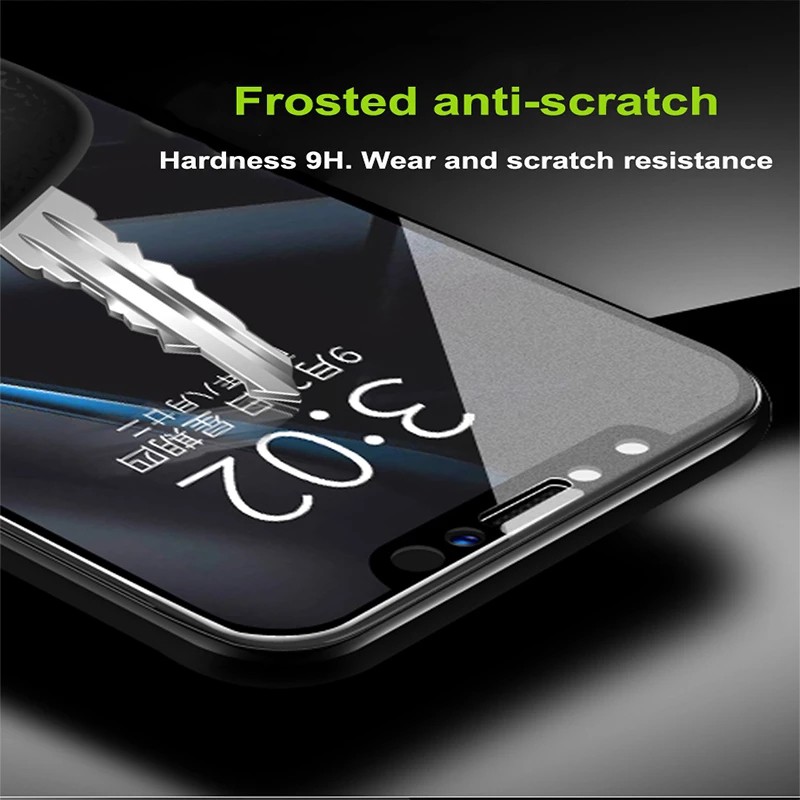 Kính cường lực chống vân tay, mồ hôi màn, màu nhám sang trọng cho iPhone 15 14 13 12 Mini 11 Pro X Xr Xs Max 8 7 6 6s Plus SE