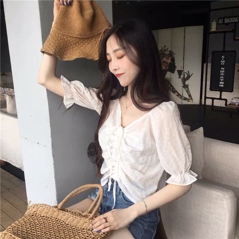 Áo voan croptop nữ trendy