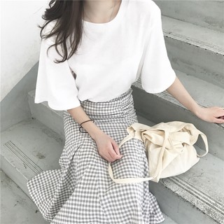[ORDER] Chân váy midi caro đuôi cá V068