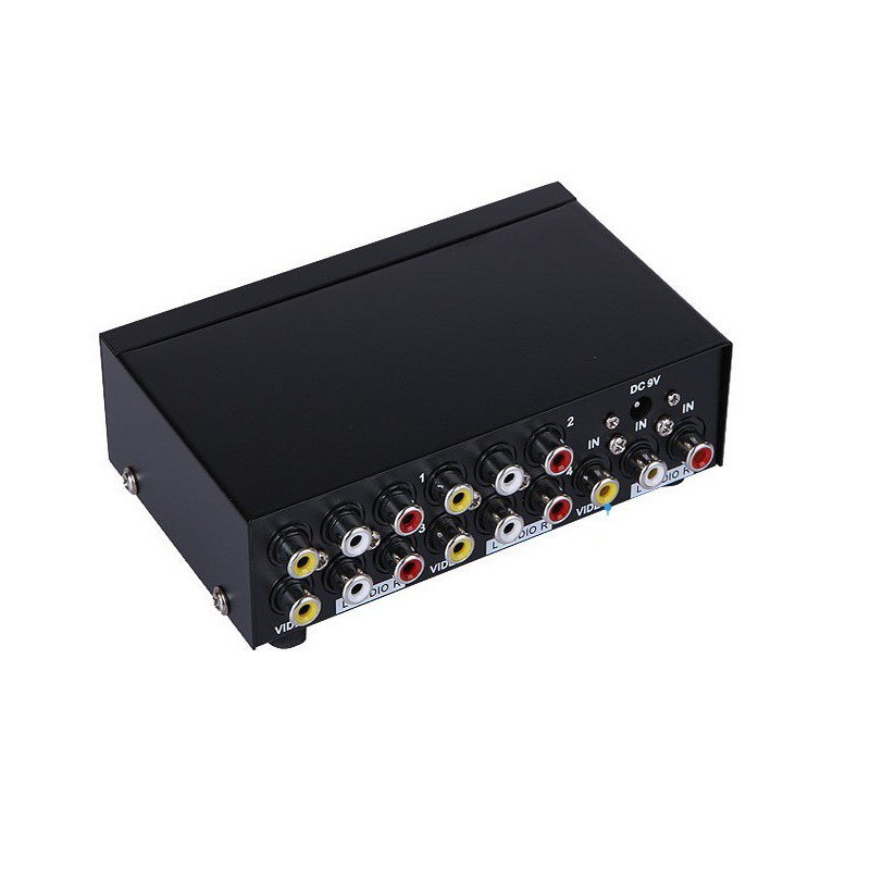 Bộ chia tín hiệu AV  1 ra 4 - Bộ chia AV Splitter 1-4 out MT-Viki - Bộ chia AV 4 cổng