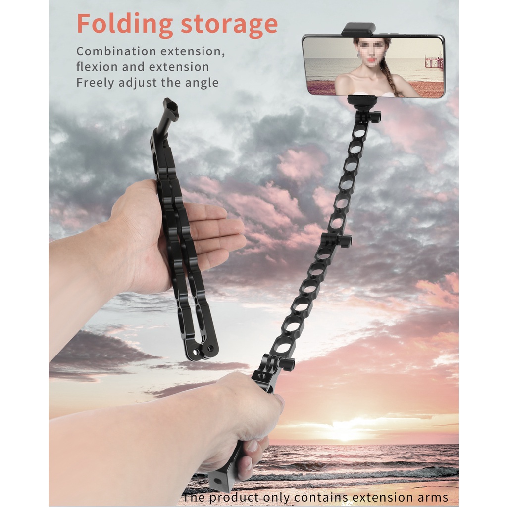 Thanh Nối Dài Bằng Nhôm 1 / 4 Lỗ Gắn Nón Bảo Hiểm Cho Máy Ảnh Hành Động