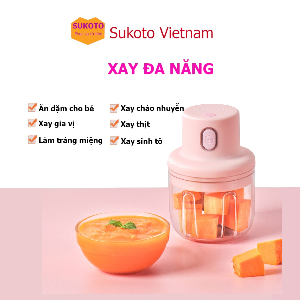 Máy Xay Ăn Dặm, Xay Cháo Chăm Sóc Trẻ Em, Người Già, 250 ml, Lưỡi Dao 3 Cánh Inox - Sukoto Vietnam