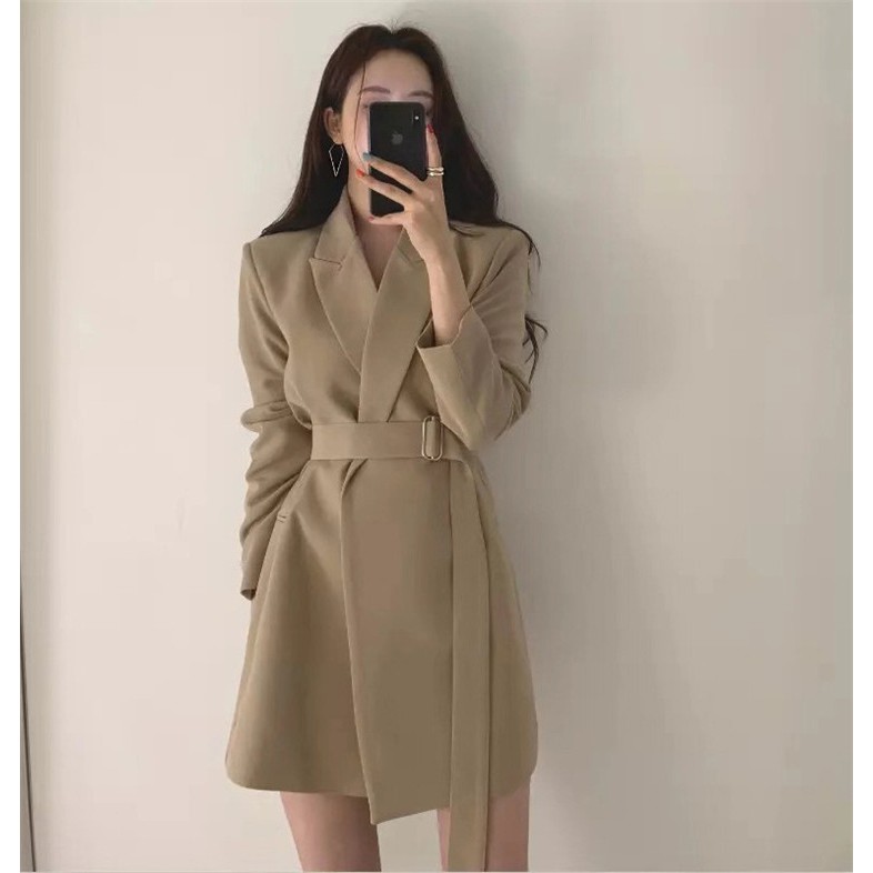 Áo khoác Blazer nữ nịt dây đẹp phong cách Edso77085