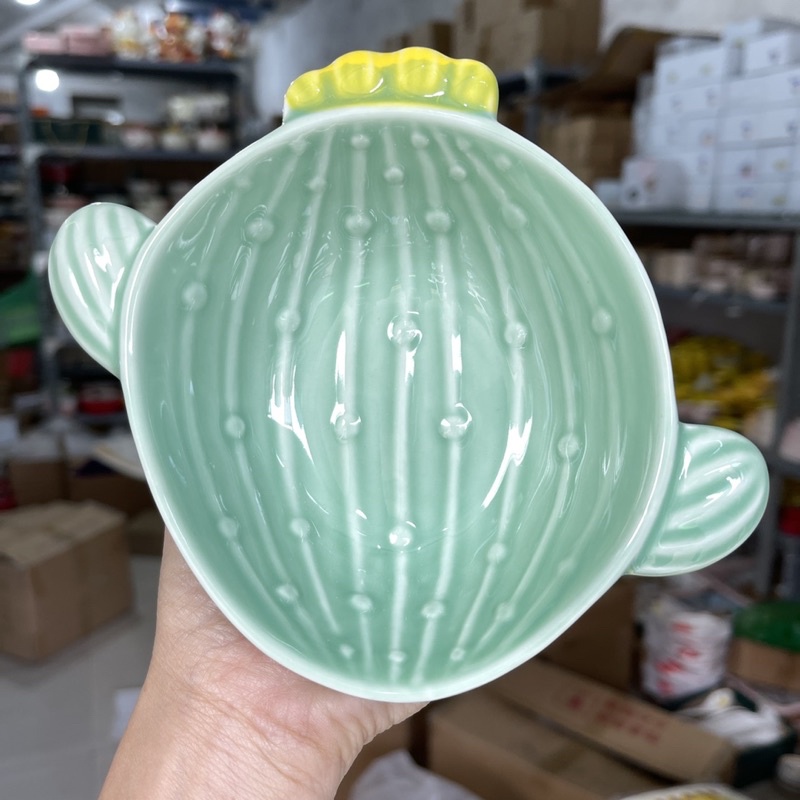 Bộ Bát Đĩa Sứ Chén Dĩa Ăn Cơm Hoạ Tiết Xanh Mint Decor Phong Cách Bắc Âu