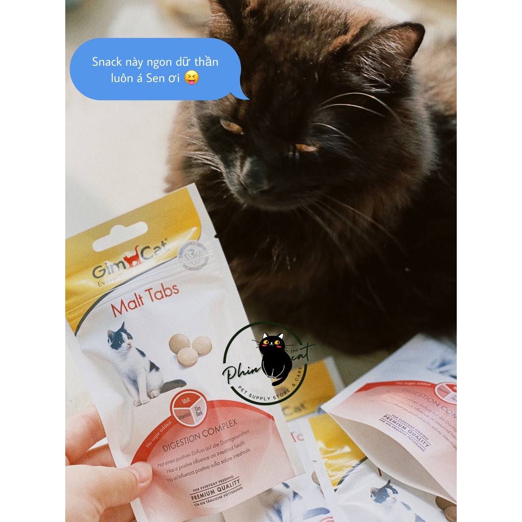 [CHÍNH HÃNG] Snack GIMCAT Malt Tabs hỗ trợ tiêu búi lông cho mèo - Túi 40gr | phinthecat