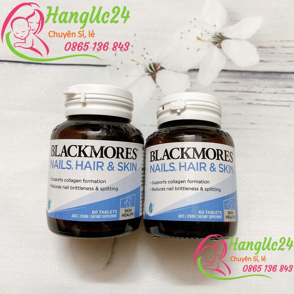 Blackmores Nail Hair Skin 60 viên Úc - Viên đẹp da, móng, giúp tóc chắc khỏe, giảm rụng, kích thích mọc tóc – Đủ bill