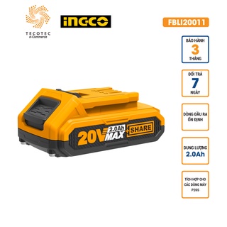 Pin ingco lithium 20v/2.0ah ingco fbli20011 chính hãng bảo hành 3 tháng có sẵn