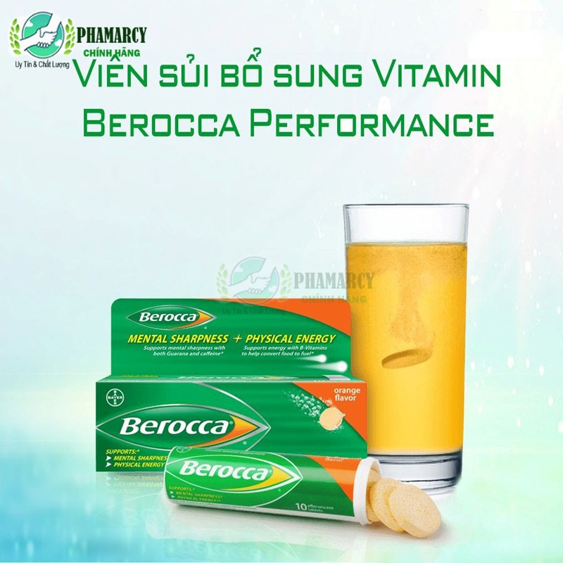 Viên sủi bổ sung Vitamin và khoáng chất, tăng sức đề kháng cơ thể Berocca, tuýp 10 viên