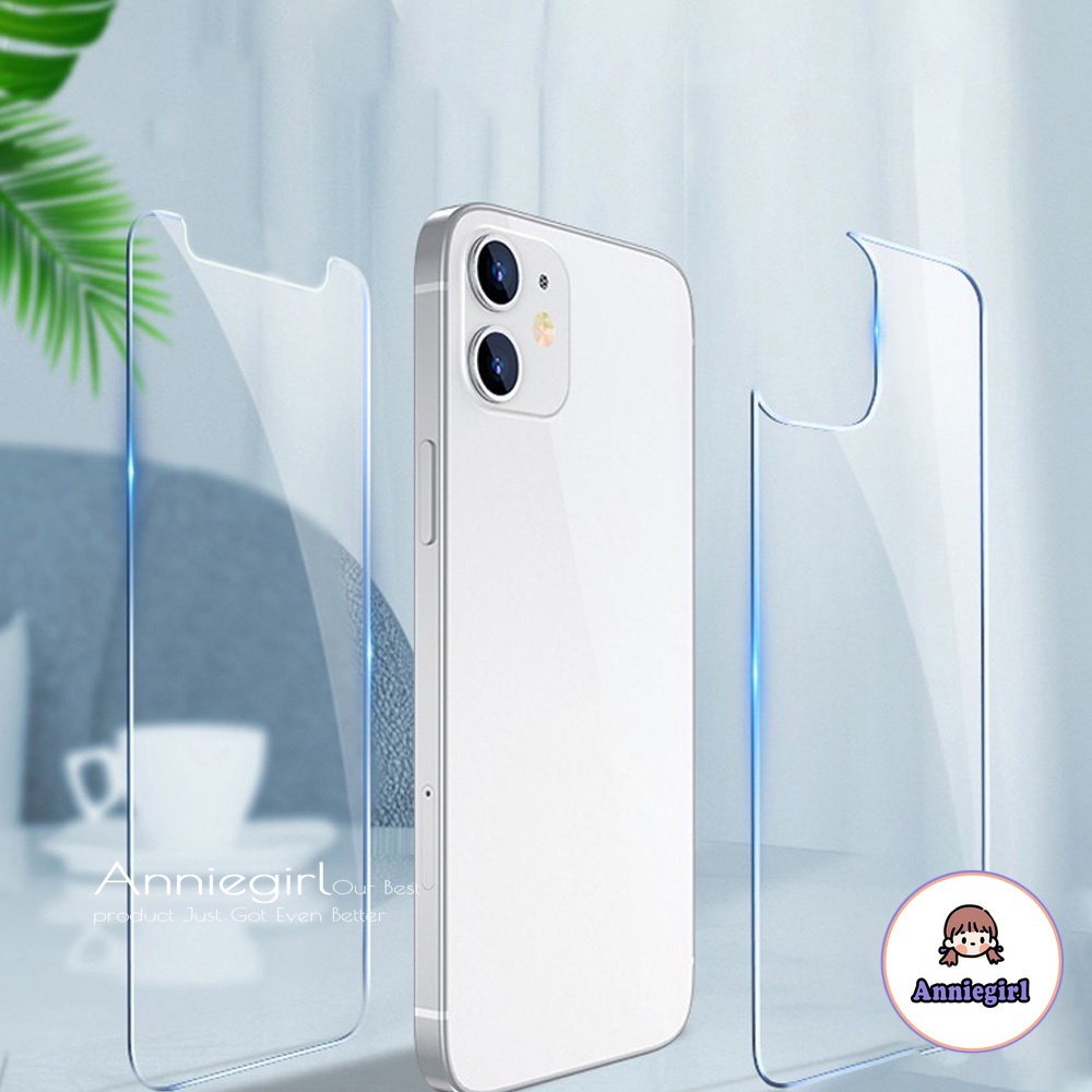 Kính ốp điện thoại cường lực 2 trong 1 thích hợp cho iPhone 14 12 11 Pro 12 Mini Xs Max Xr X 7 8 6s Plus Se