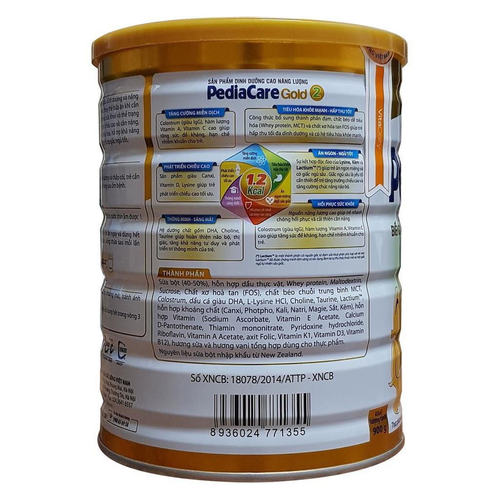 [LẺ GIÁ SỈ] Sữa Pediacare Gold 2 900g Viện Dinh Dưỡng Dành Cho Trẻ Biếng Ăn - Suy Dinh Dưỡng - Thấp Còi (pedia care)