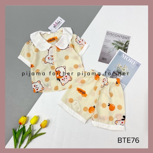 Pijama mùa hè trẻ em tay cộc quần đùi hình cute pijama bé gái mát mẻ