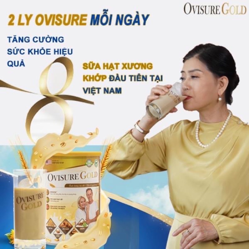 [Mua 3 tặng 1 lon] Sữa hạt xương khớp Ovisure Gold lon 650g chính hãng, giúp xương chắc khoẻ, dẻo dai