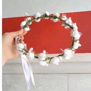 Vòng hoa đội đầu chụp ảnh kỷ yếu mẫu trắng