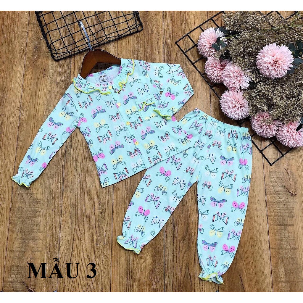 [Mã FAMAYFA2 giảm 10K đơn 50K] Bộ đồ ngủ mặc nhà Pijama dài tay thun cotton cho bé gái (12~24kg) - HIROKIDS