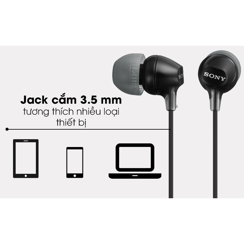 Tai Nghe In-Ear Nhét Tai Có Mic Sony EX15AP |Chính Hãng Sony Việt Nam| Bảo Hành 12 Tháng Toàn Quốc