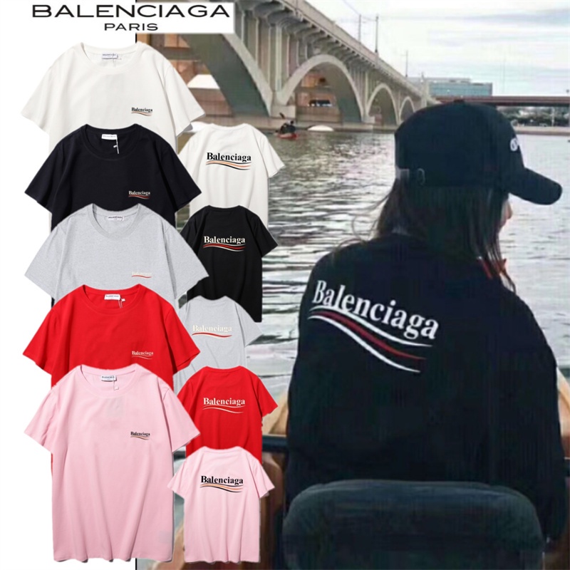 Áo Thun Cotton Tay Ngắn In Hoạ Tiết BAL-en-C-iaga Cổ Điển Thời Trang Mùa Hè Cho Nam Và Nữ