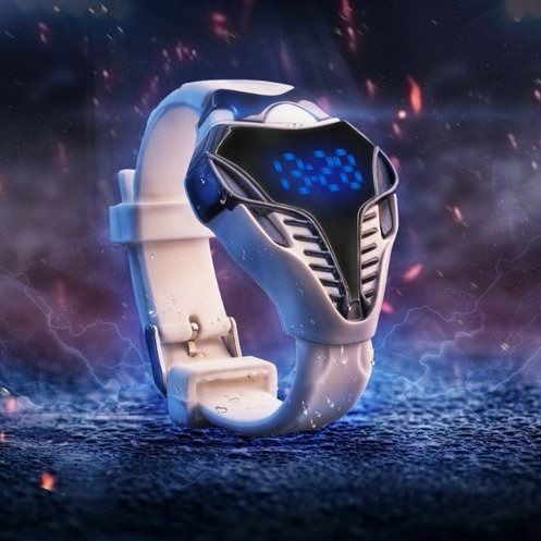 Đồng hồ điện tử dây silicon kiểu dáng hình rắn hổ mang thiết kế thời trang mới cho nam