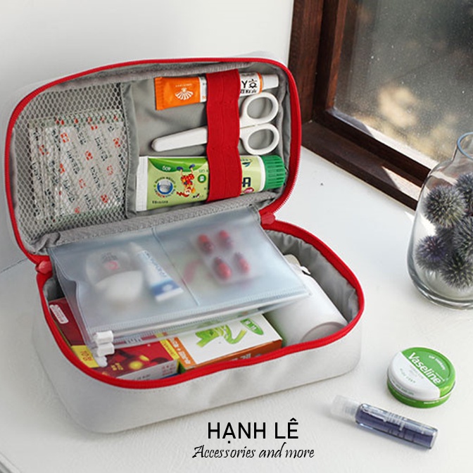 Túi cứu thương y tế mini cá nhân có thẻ mang đi du lịch tiện lợi với ngăn chống nước chống tràn bên trong